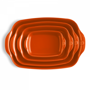 EMILE HENRY Pirofila rettangolare colore Toscane - arancio cm. 29,5x19x6,5 altezza EH769650