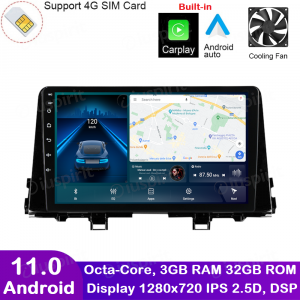 ANDROID autoradio navigatore per Kia Picanto 2017-2020 CarPlay Android Auto GPS USB WI-FI Bluetooth 4G LTE