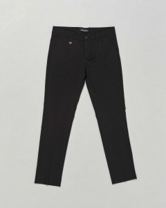 Pantalone chino nero in viscosa stretch 4-16 anni