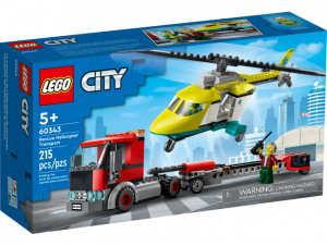 LEGO City 60343 - Trasportatore di Elicotteri da Salvataggio