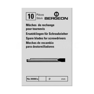 10 lame 1,0 mm per Bergeon cacciavite # 3008-A nero