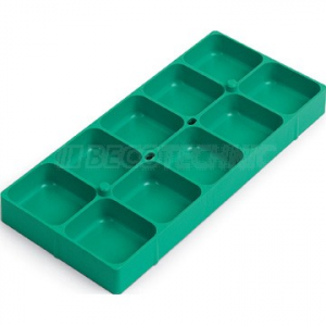 Contenitore in plastica per il montaggio, verde, 10 comparti - Swiss Made