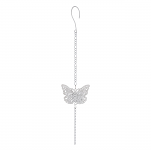 Gancio decorativo ferro bianco farfalle