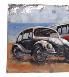 Dipinto su metallo auto Old Volkswagen 120x80 cm