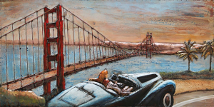 Dipinto Su Metallo San Francisco 140x70 Cm
