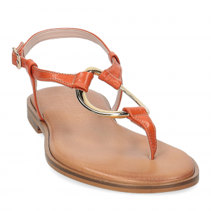 Caryatis sandalo infradito 6087 pelle arancio-3