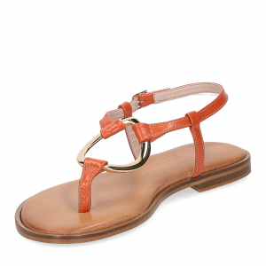 Caryatis sandalo infradito 6087 pelle arancio-4