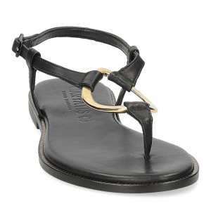 Caryatis sandalo infradito 6187 pelle nera-3