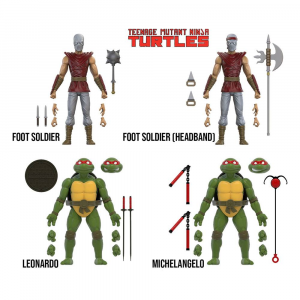 Teenage Mutant Ninja Turtles BST AXN: MIRAGE COMICS FOOT SOLDIERS & TURTLES (4-Pack Exclusive) by The Loyal Subject