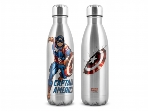 H&H Capitan America Bottiglia Termica Bimbo, Acciaio Inox, Decorata, Lt 0,5