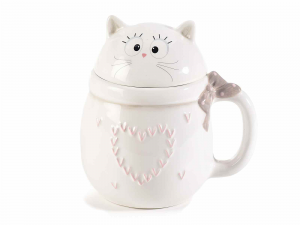 Tazza in ceramica a gatto c/decorazione a cuore
(714356)