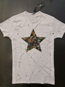 T-shirt v2 schizzi e stella 