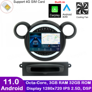 ANDROID autoradio navigatore per MINI COOPER R56 R60 2010-2016 CarPlay Android Auto GPS USB WI-FI Bluetooth 4G LTE
