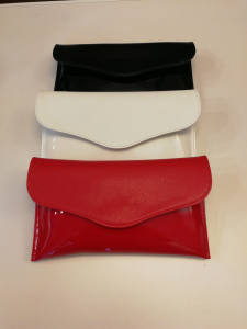 White faux leather clutch bag for women for sale
