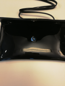 Black Patent leather clutch bag for women