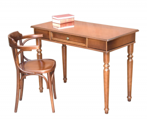 Mesa de despacho en madera de artesanado italiano 1 cajón