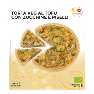 Torta veg al tofu con zucchine e piselli