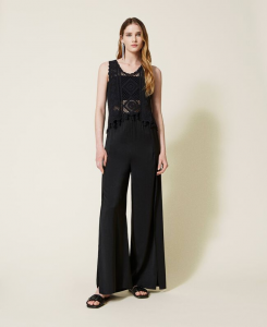 SHOPPING ON LINE TWINSET MILANO PANTALONI IN TWILL NEW COLLECTION SPRING SUMMER 2022-2