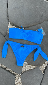 Bikini Fascia e slip Brasiliano regolabile Azzurro Visionary dose Effek Taglia S , L  