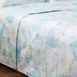 Sheets for double bed in ZUCCHI Calipso green satin