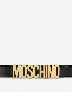 Cintura classica di pelle lucida Moschino Couture 