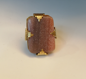 Ring with handmade stone