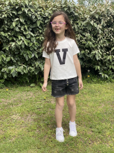 Tshirt in cotone per bambina Vicolo Girl con V frontale in lurex