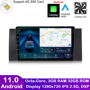 ANDROID autoradio navigatore per BMW E39 BMW X5 E53 BMW M5 BMW E38 CarPlay Android Auto GPS USB WI-FI Bluetooth 4G LTE
