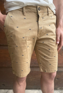 BERMUDA CHINO STRETCH ALL OVER WHALES