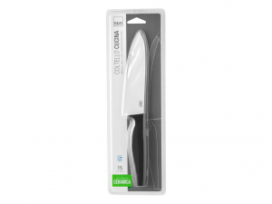 COLTELLO CERAMICA CUCINA 20CM MANICO NERO