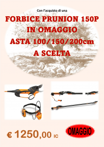 PROMO PELLENC FORBICE PRUNION 150P in omaggio ASTA 100/150/200 cm A SCELTA