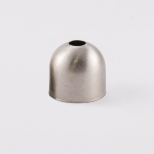 Mezzo bicchierino metallico nickel spazzolato E14 Ø30 mm foro 10mm.