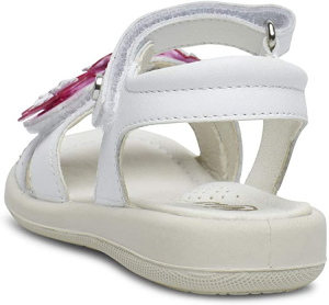 Naturino CAPRI-Sandalo in pelle Bianco Cinturino e fascia regolabile in velcro