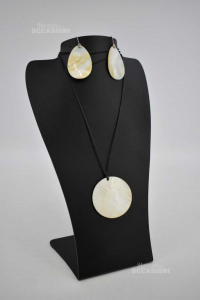 Necklace + Earrings Mother-of-pearl