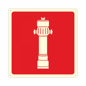 Cartello luminescente simbolo colonna idrante