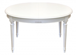Mesa ovalada laqueada blanca elegante 130-210 cm
