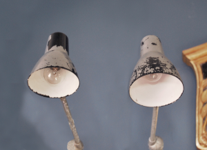 Coppia lampade vintage stile industriale anni '50