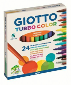 Fila Giotto 24 Pennarelli Turbo Colori Lavabili Fila