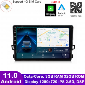 ANDROID autoradio navigatore per Toyota Auris 2006-2012 CarPlay Android Auto GPS USB WI-FI Bluetooth 4G LTE
