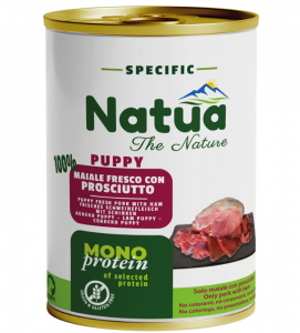 Natua Dog - Monoproteico - Puppy - Prosciutto - 400g x 6 lattine