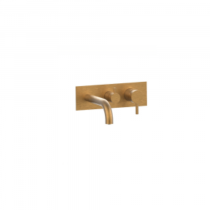 Wall-mounted bath group with rectangular plate and spout L.175 mm Pepe XL Frattini