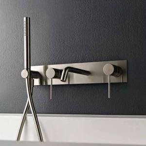Built-in single handle bath mixer taps with fixing plate  Up + Treemme 