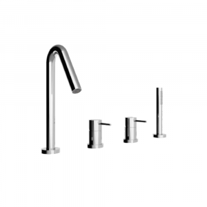 Four-hole deck-mounted bath mixer Up + Treemme   