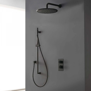 Komplettes wandmontiertes Duschset mit Thermostatmischer Up + Treemme