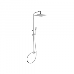 Shower column with diverter, flexible hose, hand shower and shower head 25x25cm