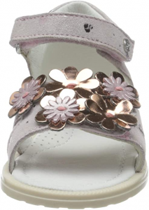 FALCOTTO PELITE - Sandalo con fiori applicati - Rosa Antico GLITTER
