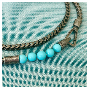 COLLANA ULYSSES BEADED TURQUOISE WITH SILVER NECKLACE