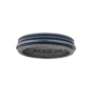 ANELLO ACIES SINGLE OXIDIZED SILVER RING BLU 