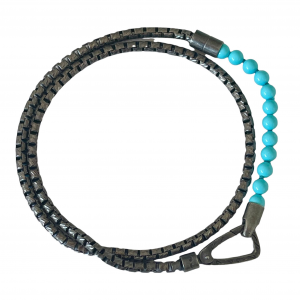 BRACCIALE ULYSSES DOUBLE MINI BEADS TURQUOISE AND SILVER BRACELET 𝗦𝗢𝗟𝗗 𝗢𝗨𝗧