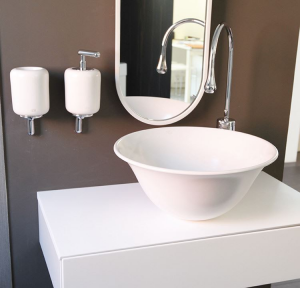 White counter washbasin Ø400 mm Goccia Gessi